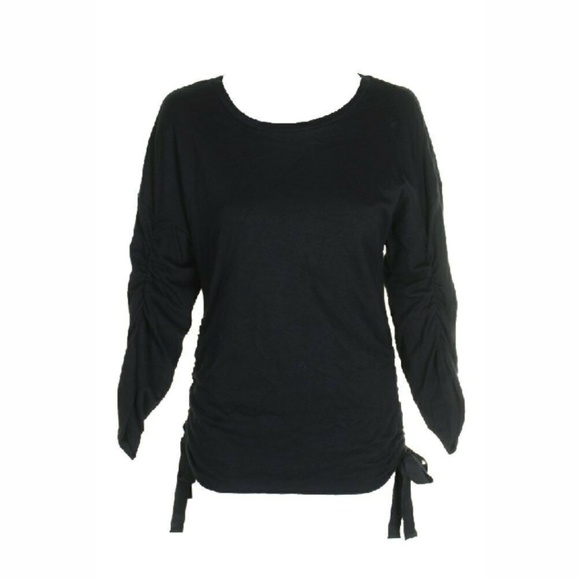 INC Black Ruched Sweatshirt - Picture 2 of 3
